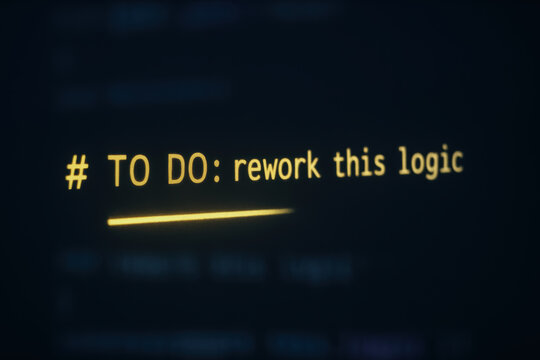 Prompt ai programmer note about refactor and code task highlighted in yellow underline
