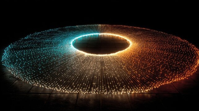 Vibrant Light Circle with Colorful Patterns and Abstract Design