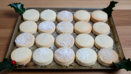 Holiday baking joy with homemade coconut cookies on a rustic tray, perfect for festive celebrations and sharing sweet moments with loved ones this season
