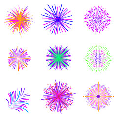 Firework element collection illustration 