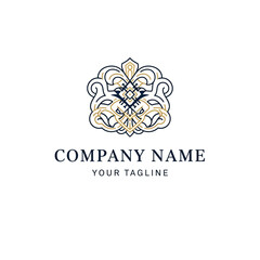 Elegant Abstract Emblem Logo Design with Ornate Details.