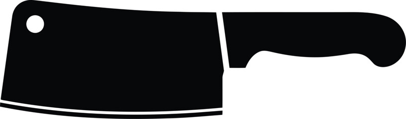Obraz premium Sharp butcher knife silhouette vector graphic kitchen tool culinary equipment professional chef's knife vector