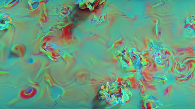 Abstract colorful alien gas giant planet surface, abstract smoke background - VFX element in 4K Pro Res