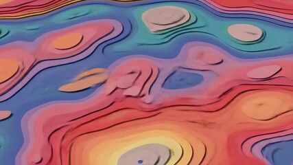 Abstract Topography Motion Graphic Loop Red Pink Blue Orange - Powered by Adobe