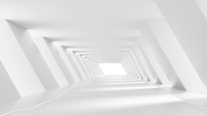 White empty tunnel, 3d rendering 4k - Powered by Adobe