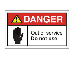 Out of Service Safety Sign – Danger Stop Hand Triangle