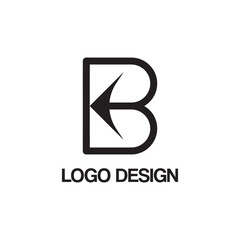 b arrow logo design template