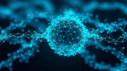 Network Data Sphere: A mesmerizing visual of interconnected nodes forming a data sphere, symbolizing the digital realm and the flow of information.