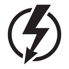 Electrical Hazard Icon – Lightning Bolt in Circular Arrow