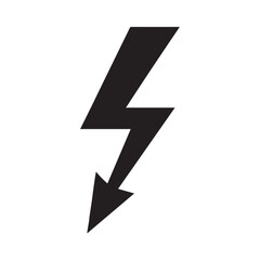 Electricity Icon – Stylized Black Lightning Bolt Symbol
