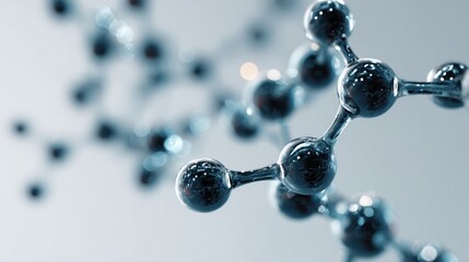 Detailed Molecule Structure Illustration on Grey Background for Science