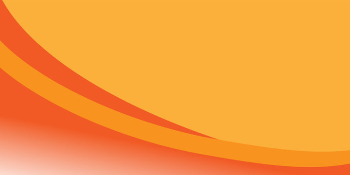 Latar belakang gelombang oren modern dengan lengkungan halus, nada gradien, dan garis tipis mengalir pada latar belakang putih bersih.