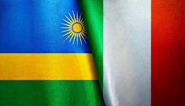 イタリアの国旗とルワンダの国旗(Italy flag & Rwanda flag.)
