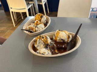 Chocolate brownie ala mode 