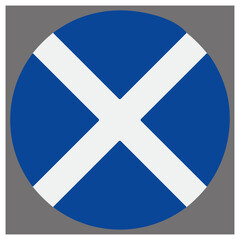 Obraz premium Circular scottish flag, the national emblem of scotland isolated on white background, Vector