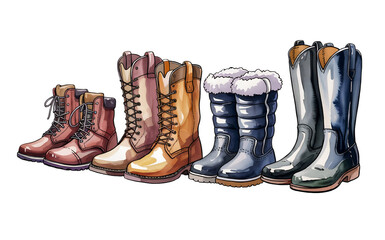 Leather and Suede Boots Collection Art