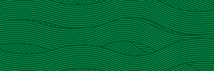 farm green banner, organic abstract background with fields. wavy green lines, natural organic products. ecology background. striped farmer green Pattern