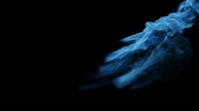 Blue smoke square reveal VFX element in 4K Pro Res with mask pass
