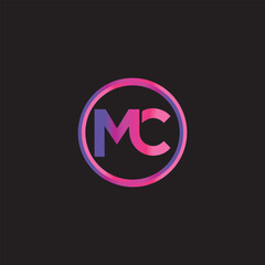 Modern mc lettermark logo design