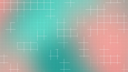 Pastel Coral Mint Grid Line Aesthetic Background