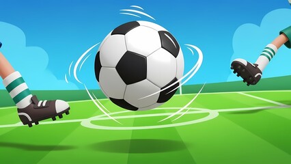 soccer player kicking ball