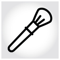 Outline icon of a makeup brush, perfect for beauty and makeup isolated on white background, Vector