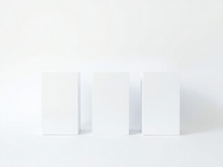 Clean white minimalist background with subtle shadows and geometric shapes