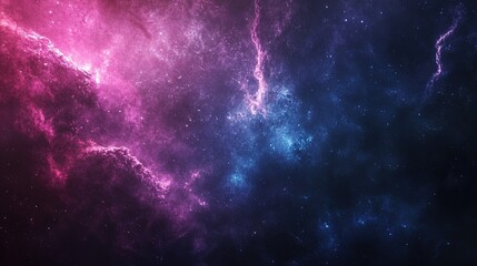 A vibrant and colorful cosmic nebula or galaxy background with stars and clouds of gas. Features ample empty space for text overlay and design elements.