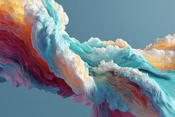 swirling abstract cloud formation in pastel pink orange and blue hues,