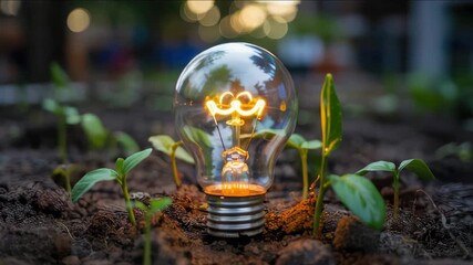 Sustainable energy solutions lighting the way for future growth in nature, eco friendly innovation - Powered by Adobe