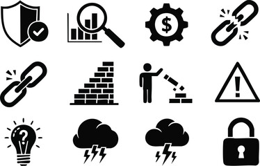 Business security and growth A concept with integrated icons