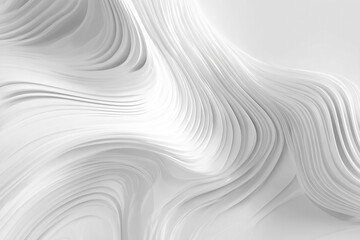 Obraz premium Soft flowing white abstract waves creating a sense of gentle movement and organic form with subtle light and shadow interplay