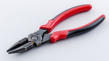 Fototapeta premium Close Up Of Red And Black Pliers On A White Surface