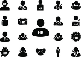 Human Resources Icons People Management and Organization