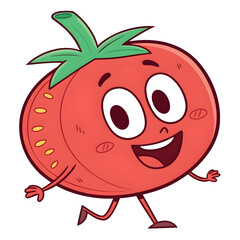 cute fruits tomatoes character vector