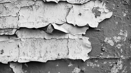 Obraz premium A detailed grunge texture of a worn-out metal sheet with layers of flaking and peeling paint. This distressed, weathered surface in blue, white and black is ideal for rustic and industrial concepts.