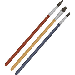 Handdrawn Paintbrush Set Round And Flat Illustration