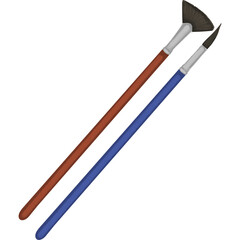 Handdrawn Paintbrush Set With Fan Brush Illustration
