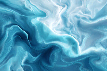 Obraz premium ethereal blue waves with flowing abstract patterns and soft light,