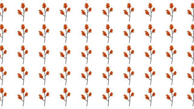 Repeating pattern of small autumn leaves on branches. Suitable for fallthemed designs, stationery, textiles, and home decor products.