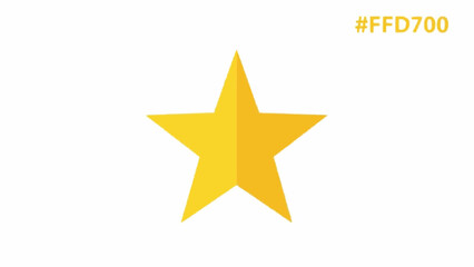Obraz premium A simple, five-pointed yellow star icon on a clean white background, representing quality or favoritism.
