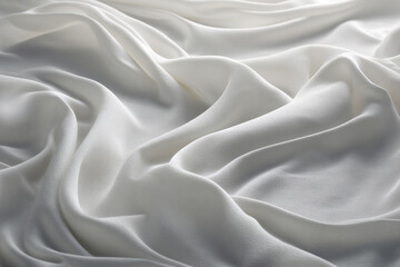 Obraz premium Soft white fabric flows in gentle ripples under soft light creating a serene and luxurious texture