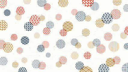 和柄の丸紋を散りばめた背景デザイン