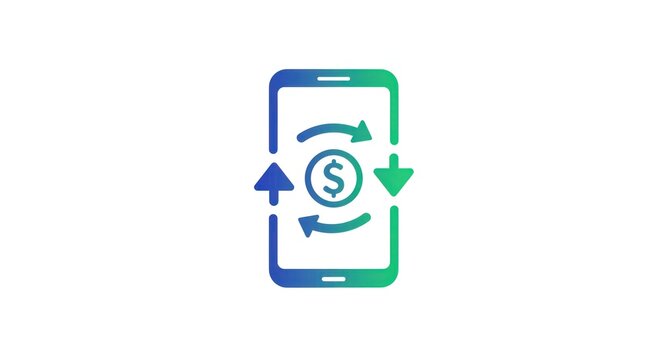 Mobile Money Transfer App Icon with Dollar Symbol. - Powered by Adobe