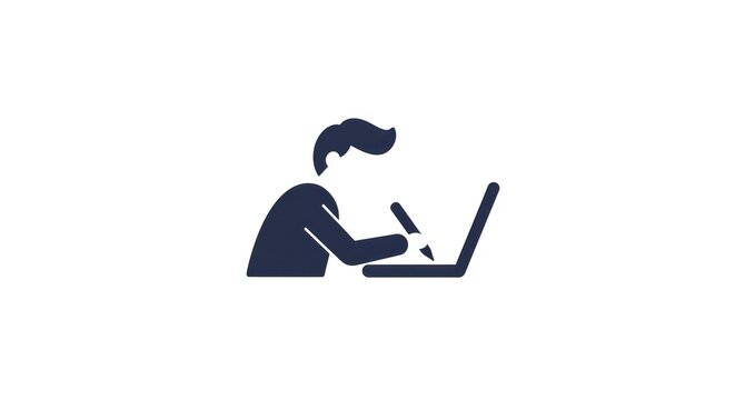Person working on laptop with pen, symbolizing digital creativity.
