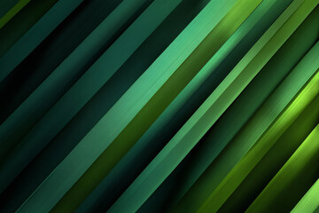 Obraz premium diagonal green stripes with textured surfaces and shadows creating depth