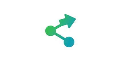 Green and Blue Share Icon on White Background.
