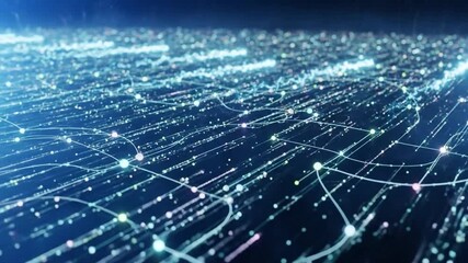 Futuristic cyber network data transfer animation for modern tech presentations