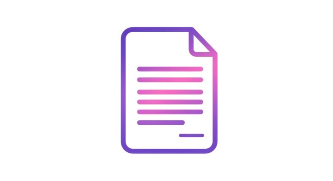 Vibrant document icon with gradient fill for digital design.