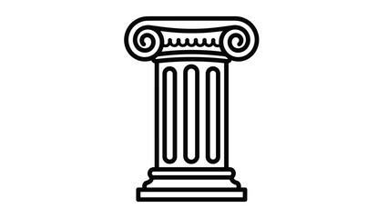 Naklejka premium Elegant minimalist line art of a classic Greek column timeless architectural icon for history culture and design projects strength and tradition, Generative AI.